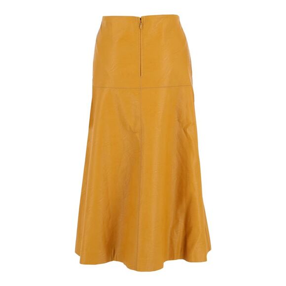 Stella McCartney Faux Leather Midi Skirt Yellow Womens - Picture 2 of 3
